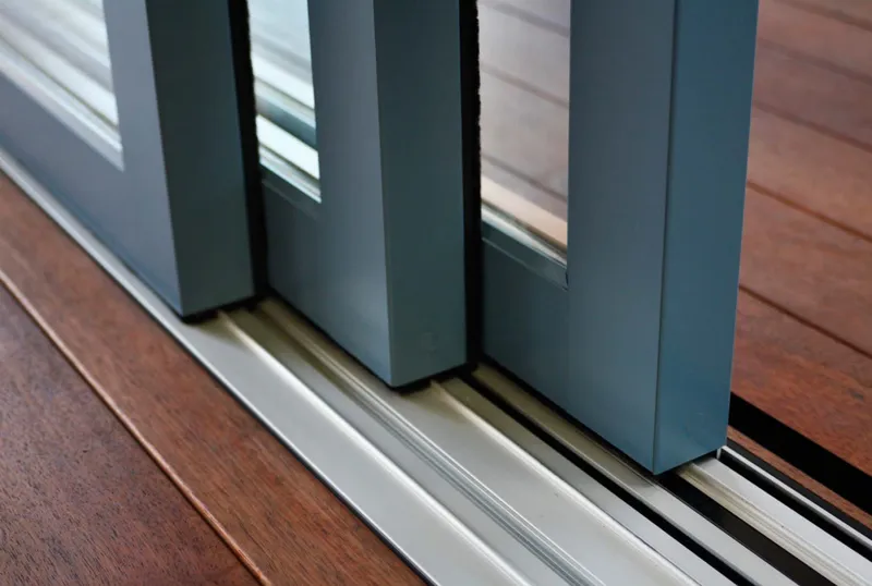 Up close, detail shot on LaCantina's sliding door