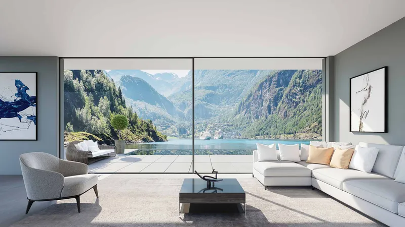 Reynaers windows on a lakefront