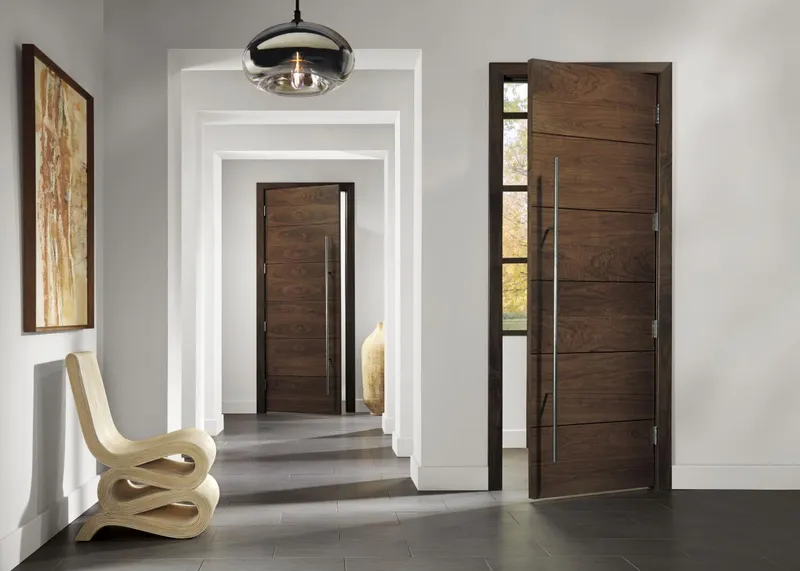 Trustile walnut doors in the entryway